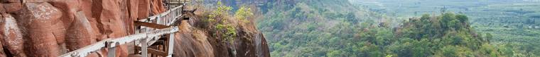 wooden walkway along a cliff