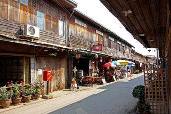 wooden buildings