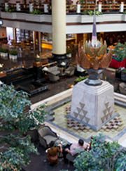 lobby with fountain in the center