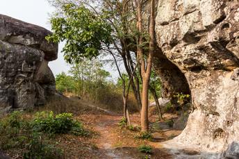 trail passing eroded rocks