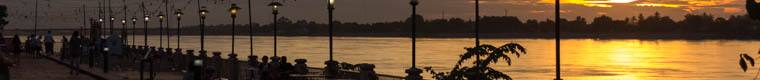 sunset on the Mekong River