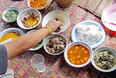 spread of isan food