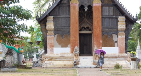 old temple with lots of wood