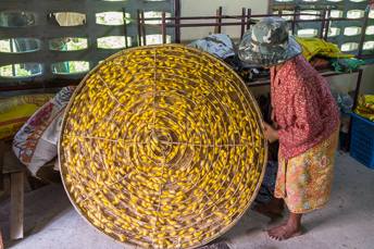 basket full of silk cocoons